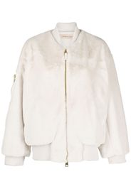 Blanca Vita faux-fur bomber jacket - Bianco