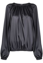 Blanca Vita satin-finish ruched blouse - Grigio