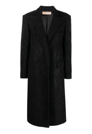 Blanca Vita felted single-breasted long coat - Nero