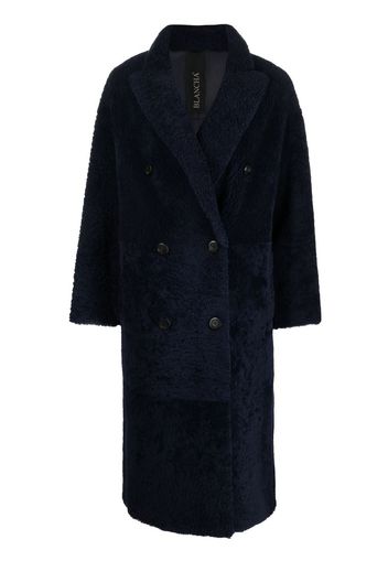 Blancha double-breasted reversible shearling coat - Blu