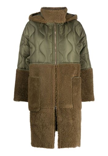 Blancha Piumino con inserti in shearling - Verde