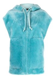 Blancha Gilet di pelliccia con cappuccio - Blu