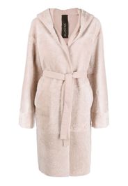 Blancha Cappotto in shearling reversibile con cintura - Rosa