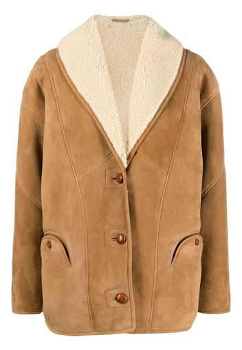 Blazé Milano Tatoosh oversized shearling jacket - Toni neutri