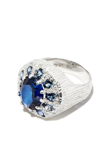 Bleue Burnham silver sapphire signet ring - Argento