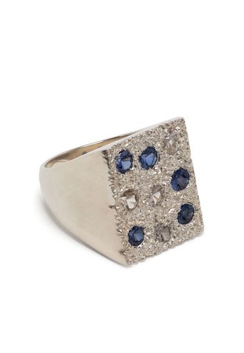 Bleue Burnham Anello con sigillo Flower Bed - Argento