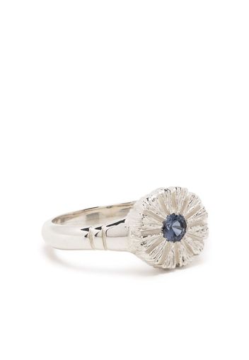 Bleue Burnham Anello Flower Press in argento sterling