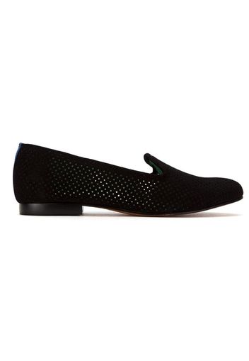 perforated suede loafers