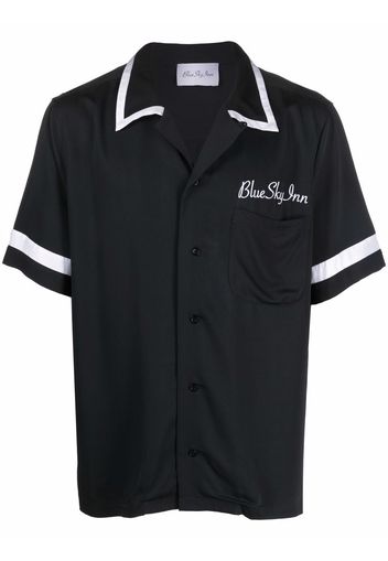 BLUE SKY INN contrast-trim embroidered logo shirt - Nero