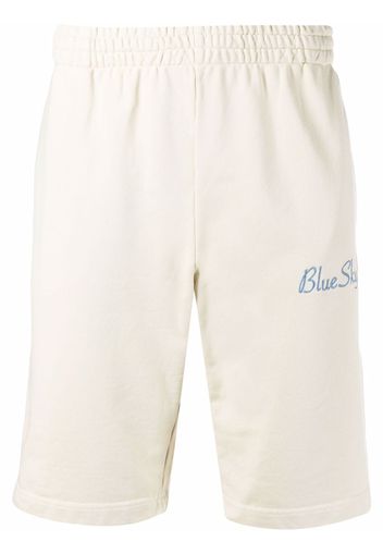 BLUE SKY INN logo-embroidered cotton shorts - Toni neutri