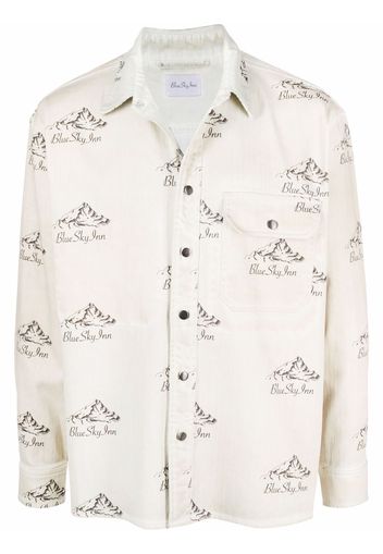 BLUE SKY INN logo mountain-print jacket - Toni neutri