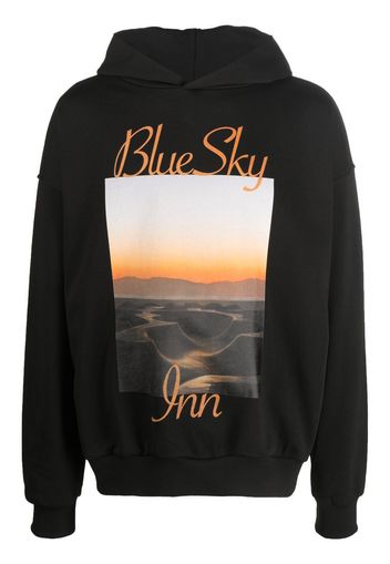 BLUE SKY INN logo sunset cotton hoodie - Nero