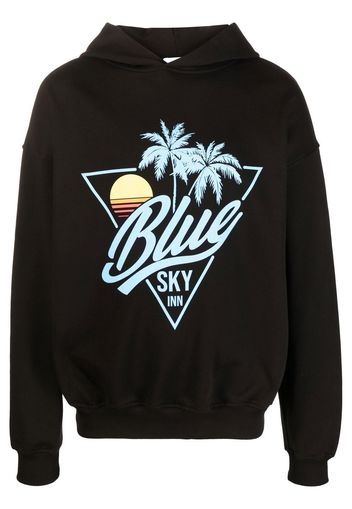 BLUE SKY INN logo-print cotton hoodie - Nero