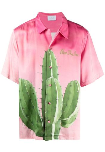 BLUE SKY INN cactus print satin finish shirt - Rosa