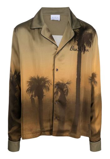 BLUE SKY INN palm tree-print long-sleeve shirt - Marrone