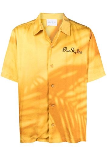 BLUE SKY INN Palms embroidered-logo shirt - Giallo