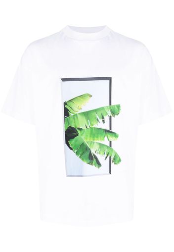 BLUE SKY INN leaf-print cotton T-shirt - Bianco