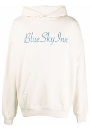 BLUE SKY INN logo-embroidered cotton hoodie - Toni neutri