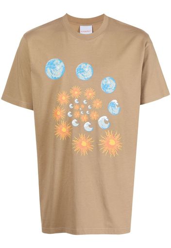 BLUEMARBLE graphic-print detail T-shirt - Marrone