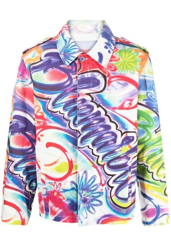 BLUEMARBLE graffiti-print cotton jacket - Bianco