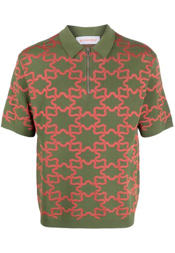 BLUEMARBLE geometric-print short-sleeve polo shirt - Verde