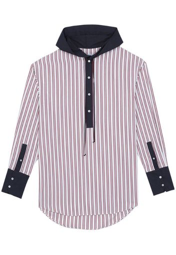 BLUEMARBLE striped hooded shirt - Rosso