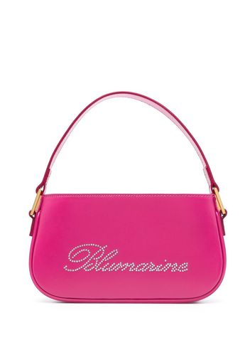 Blumarine rhinestone-logo leather shoulder bag - Rosa