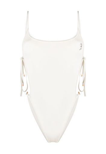 Blumarine open tie side swimsuit - Bianco