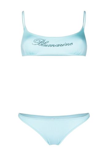 Blumarine appliqué-logo scoop-neck bikini