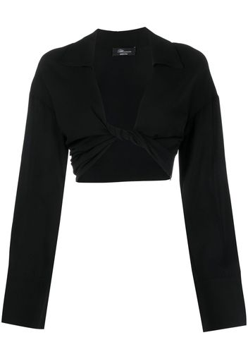 Blumarine twist-detail cropped top - Nero