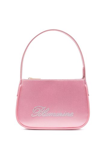 Blumarine rhinestone embellished satin mini bag - Rosa