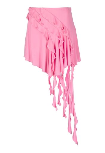 Blumarine asymmetric ruffled skirt - Rosa