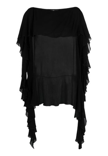 Blumarine draped semi-sheer blouse - Nero