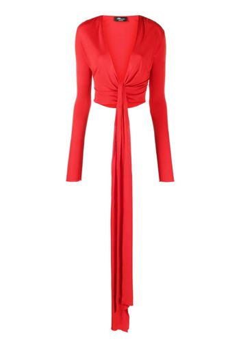 Blumarine cropped long-sleeve top - Rosso