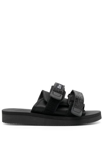 Blumarine logo-patch touch-strap slides - Nero