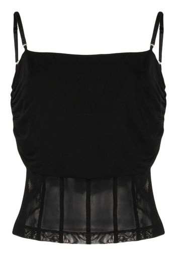 Blumarine semi-sheer sleeveless top - Nero