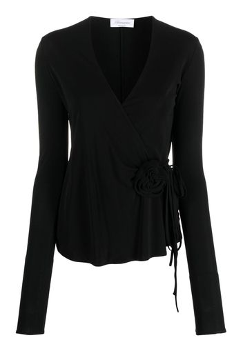 Blumarine long-sleeved wrap shirt - Nero