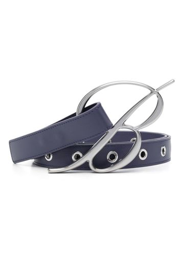 Blumarine logo-buckle leather belt - Viola