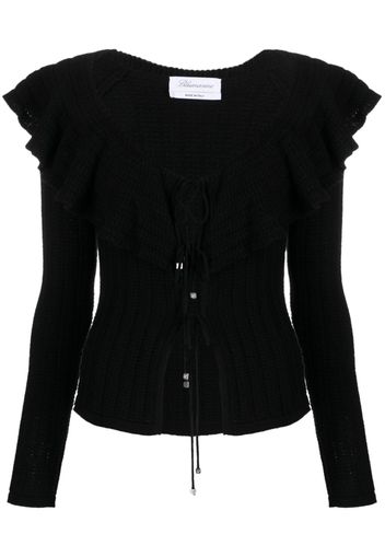 Blumarine Cardigan con ruches - Nero