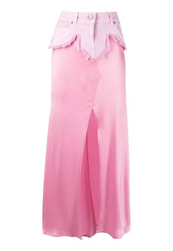 Blumarine jeans-insert distressed full skirt - Rosa