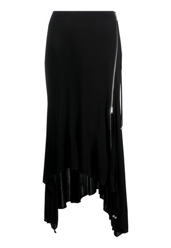 Blumarine side-slit draped midi skirt - Nero