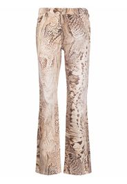 Blumarine snakeskin print straight-leg jeans - Toni neutri