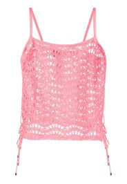 Blumarine crochet fringed cropped top - Rosa