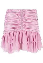 Blumarine ruched rufle-hem mini skirt - Rosa