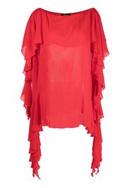 Blumarine draped semi-sheer blouse - Rosso