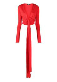 Blumarine cropped long-sleeve top - Rosso