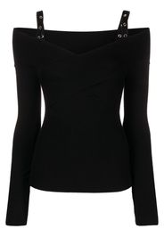 Blumarine off-shoulder knitted top - Nero