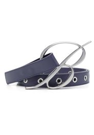 Blumarine logo-buckle leather belt - Viola