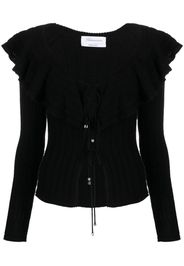 Blumarine Cardigan con ruches - Nero