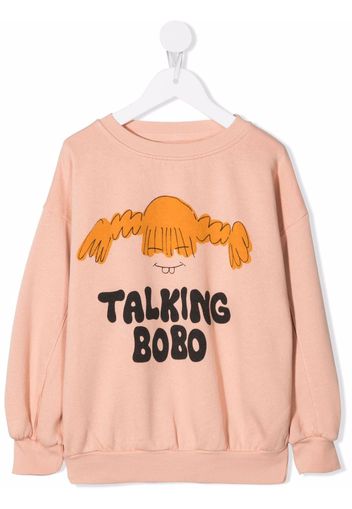 Bobo Choses Talking Bobo organic cotton sweatshirt - Rosa